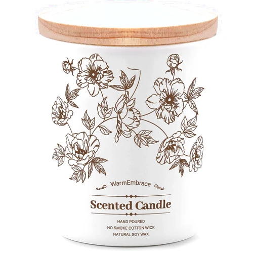 WarmEmbrace Deluxe Scented Candle for Women & Men, Vanilla Coconut Soy Wax Candle, 8 Oz Jar Candle for Home, Scented-60 Hours Long Lasting Burning, Suitable Gift for Valentine's Day, Mother's Day & Birthday