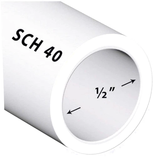 Manufacturer Direct PVC Pipe Sch40 1/2 Inch (0.5) White Custom Length - 2FT