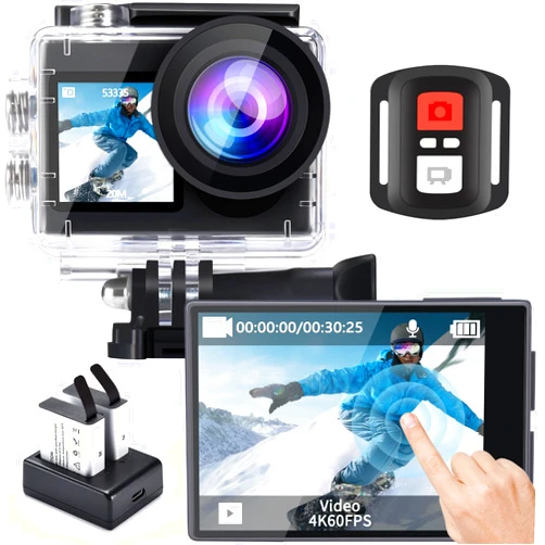 icefox Action Camera 4K 60FPS 20MP Underwater Camera, EIS, 40M Ultra HD Camera 170 ° Ultra Wide Angle WiFi Camcorder