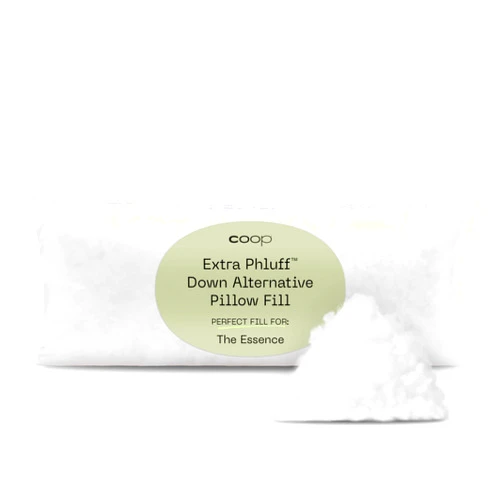 Coop Home Goods Extra Phluff Pillow Filler, 3oz Bag of Poly Fil Fiber Fill for Down Alternative Pillow, Polyfill Stuffing for Bed Pillows, Soft, Plush Pillow Stuffing for Queen or King Pillow
