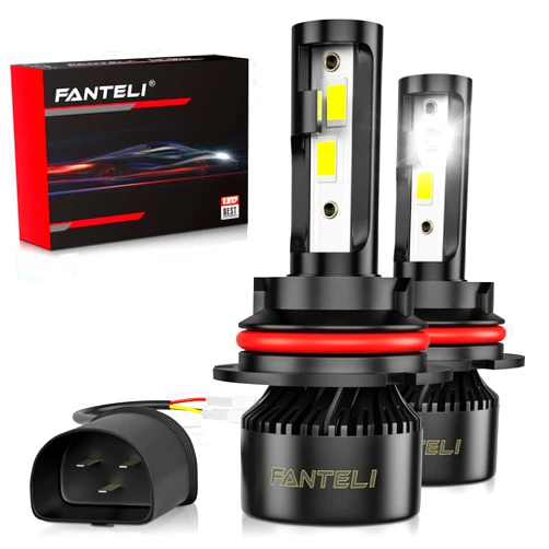 FANTELI 9007 LED Bulb, 34000LM 800% Brighter, HB5 Bulb 6500K Cool White, Plug-N-Play IP68 Waterproof, Pack of 2, Interior Lights Dome Map Door License Plate Lights