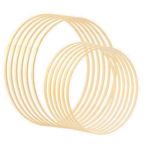 AUEAR, 12 Pack Wooden Bamboo Floral Hoop 2 Sizes Macrame Rings Dream Catcher Craft Ring for DIY Wedding Wreath Wall Hanging Catchers Crafts(10 Inch/Inch)