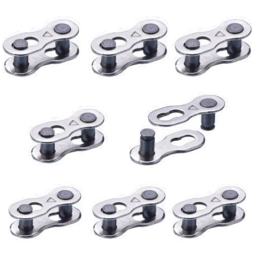 Hotop 8 Pairs Bicycle Missing Link for 6, 7, 8, 9, 10 Speed Chain, Silver, Reusable