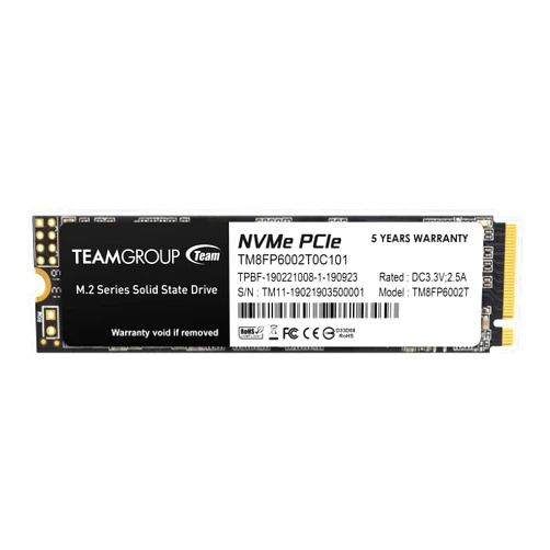 TEAMGROUP MP33 2TB SLC Cache 3D NAND TLC NVMe 1.3 PCIe Gen3x4 M.2 2280 Internal Solid State Drive SSD (Read/Write Speed up to 1,800/1,500 MB/s) Compatible with Laptop & PC Desktop TM8FP6002T0C101