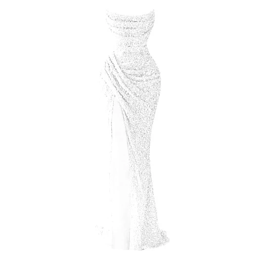 ADNEVT Sparkly Sequin Prom Dresses for Women 2025 Long Strapless Mermaid Formal Evening Ball Gowns with Slit