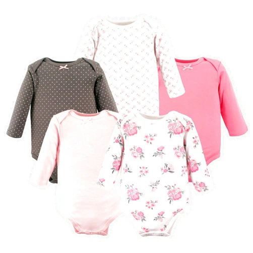 Hudson Baby baby-girls Cotton Long-sleeve Bodysuits