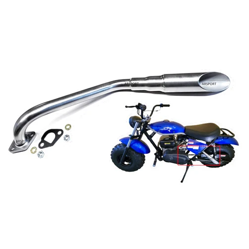 ARSPORT Exhaust Header pipe for MB200-2 / Hurricane 200X Minibike Mini Bike.