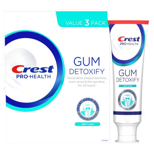 Crest Pro-Health Gum Detoxify Deep Clean Toothpaste 4.8 oz Pack of 3 - Anticavity, Antibacterial Flouride Toothpaste, Clinically Proven, Gum and Enamel Protection, Plaque Control