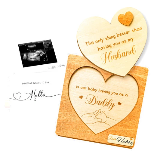 STOFINITY Surprise Pregnancy Announcement for Dad - Pregnancy Reveal to Husband, Cute Baby Announcements Ideas, Baby Reveal for Husband, Baby Announcement Gifts, Wooden Pregnant Announcement Keepsake