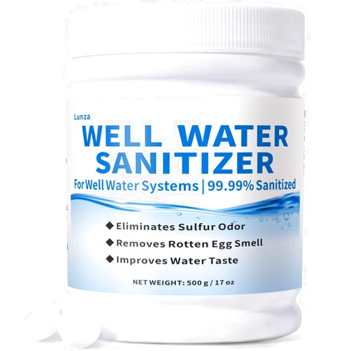 Lunza Well Water Sanitizer Kit – 99.99% Well Cleaning Strength | Removes Sulfur Odors, Rotten Egg Smells & Iron Buildup | Non-Toxic, Food-Grade Safe | Ideal for Shallow and Deep Wells