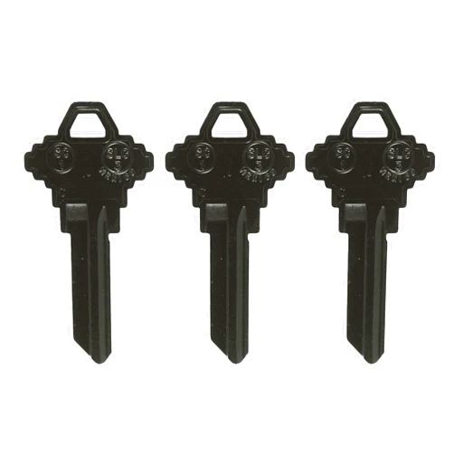KEY SMART KeySmart AirKey - Aluminum Key Blanks, 75% Lighter, 2X Stronger Than Brass Keys - Durable, Scratch-Free, SC1 Key Blanks Set (3 Pack, Black) SC1 Keys