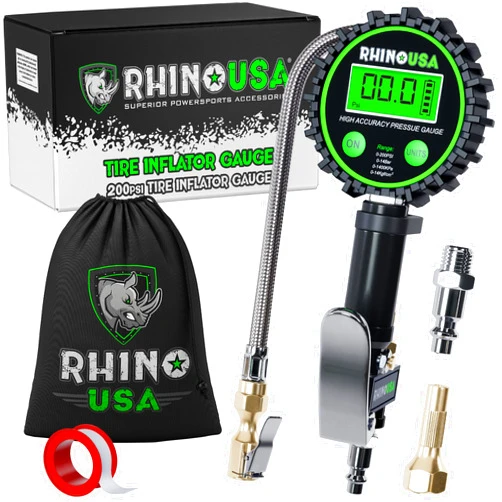 Rhino USA Digital Tire Inflator with Pressure Gauge (0-200 PSI) - ANSI B40.7 Accurate, Large 2