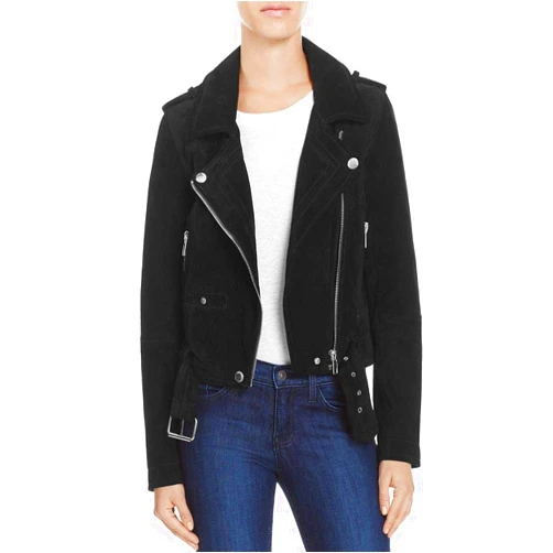 [BLANKNYC] Womens Suede Short Motorcycle Jacket