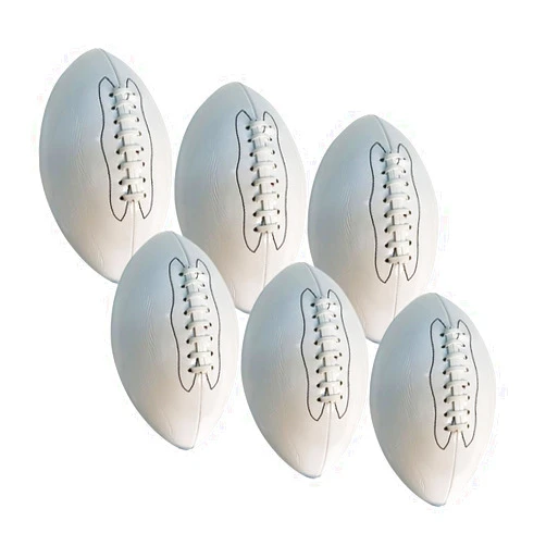 BESTSOCCERBUYS.COM All White Football Ball Plain Smooth Glossy Finish for Autographs Signing Leisure Play Size 9 Buy One Ball or Six Pack