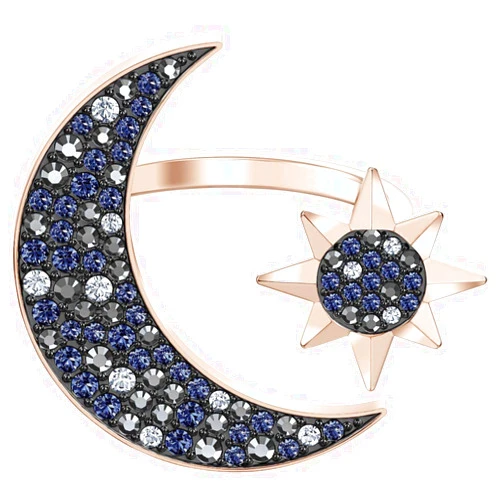 Swarovski Symbolic Moon Ring, Rose Gold Plated, Size 5
