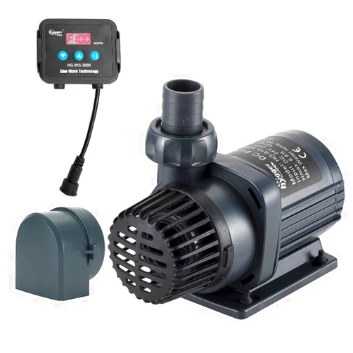 hygger 24V DC Water Pump Inline/Submersible Saltwater Aquarium Pump with LCD Display Controller 1720 GPH Return Pump for Coral Reef Tank Sump