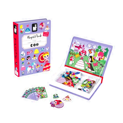 Janod MagnetiBook 63 pc Magnetic Princess Costumes Dress Up Game - Ages 3+ - J02725