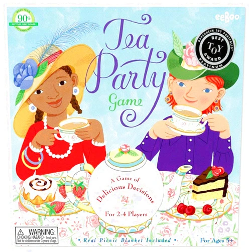 eeBoo: Tea Party Spinner Game, Develops Patience and Social Skills for Children, 2 to 4 Players, 15 to 30 Minute Play Time, for Ages 3 and up
