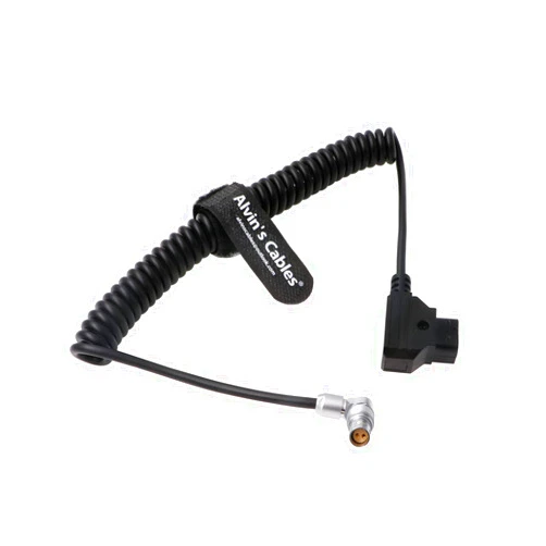 Alvin's Cables Alvin’s Cables Power-Cable for RED-Komodo Rotatable 2-Pin-Female Right-Angle to D-tap Coiled-Cable Adjustable L-Shape Cord