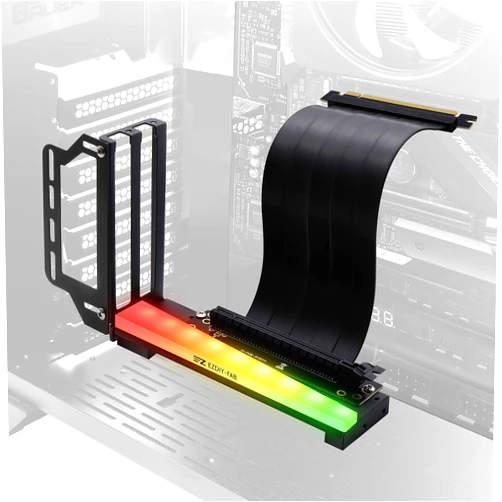EZDIY-FAB Vertical Graphics Card Holder Bracket with ARGB 5V 3Pin LED,GPU Mount,Video Card VGA Support Kit with PCIE3.0 Riser Cable- Black