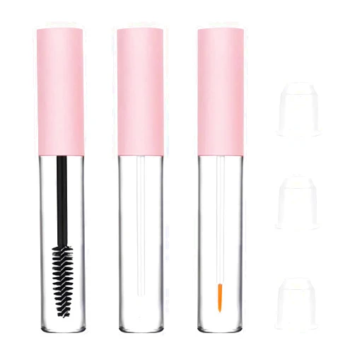 Uadbau 3 Pack 10ml Clear Mascara Tube with Wand, Empty Eyeliner Tube and Empty Lip Gloss Tubes, Premium Eyelash Cream Container Bottle with Leak Stoppers, Ideal Kit for DIY Cosmetics…