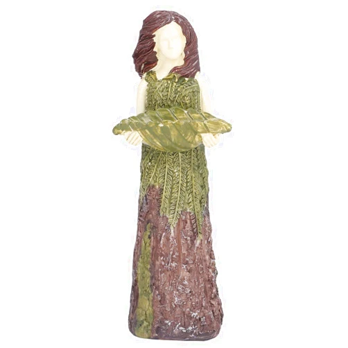 MEUMITY Garden Fairy Statue Bird Feeder Resins Goddess Statuary Angel Girl Statue Shelf Forest Girl Outdoor Birdfeeder Statuary for Fairy Garden Accessories