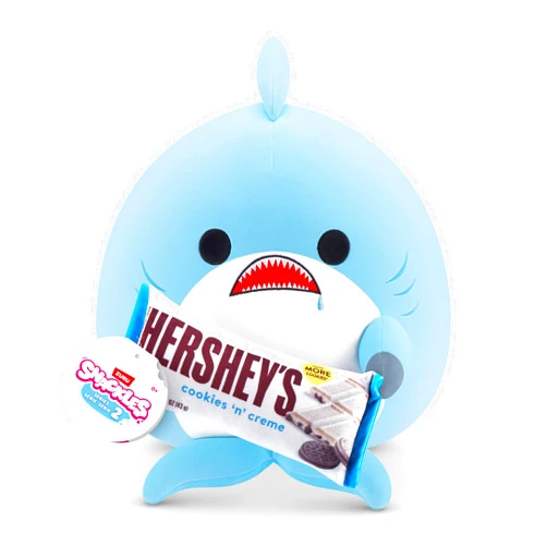 Snackles Series 2 Shark & Hershey (Cookies n Cream) 14 Inch Plush by ZURU, Ultra Soft Plush, Collectible Plush with Real Licensed Brands, Stuffed Animal, Giftable