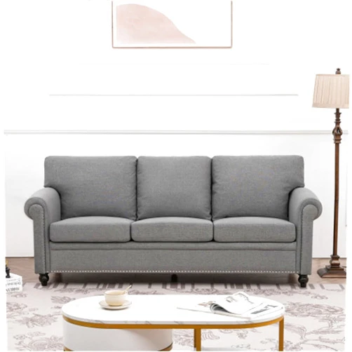 OYTXDE Sofa, 3 Seater Deep Sofa, Casual Sofa with Armrests, Modern Style, for Living Rooms, Apartments, Studios and Lofts, Grey
