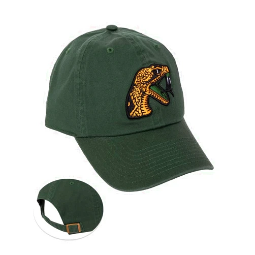 Desert Cactus Florida A&M University Baseball Hat FAMU Rattlers Brimmed Embroirderd Hats Cap Adjustable Cloth Strap Adult (Style A) Green