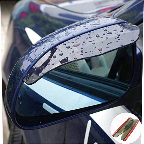cocaNbutter 2 Pcs Rear View Mirror visor Side Mirror Rain Guard Carbon Fiber Mirror Rain Visor Smoke Guard Eyebrow Cover for Cars Truck SUV (black)
