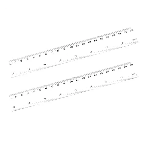 Finrray 8 inches Plastic Ruler Straight Ruler Plastic Measuring Tool Strong Hard Mathematical Geometry Tool Set (Clear,Pack of 2)