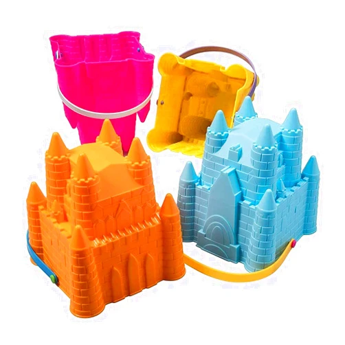 Top Race Sand Castle Molds for Kids Set of 4 | Sand Castle Building Kit Beach Toys | Gift Toy for Kids Aged 1 to 9 - Beach Sand Toys Set | Kids Sand Toys Beach Buckets