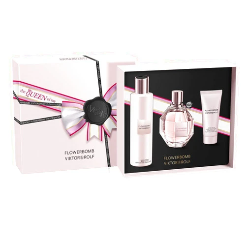 Viktor&Rolf - Flowerbomb Eau de Parfum - Women's Perfume Gift Set - Floral & Woody - With Notes of Rose, Peony & Patchouli - Perfume, 3.4 Fl oz, Body Cream, 1.4 Fl Oz & Body Lotion, 6.7 Fl Oz
