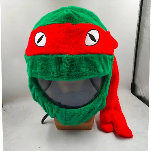 CYYFULE Cartoon Motorcycle Helmet Covers Full Face Helmets Decorative Cover, Motorbike Fluffy Funny Plush Helmet Covers for Fun Riding Gear and Gifts, Crazy Personalized Winter Modular Helmet Hat
