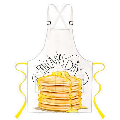LshyMn Pancake's Day Apron with 2 Pockets 33.4x27.5 Inches Kitchen Food Pancake Cake Graphic Print Bib Apron for Cooking Chef Waitress Apron WQLSMN194
