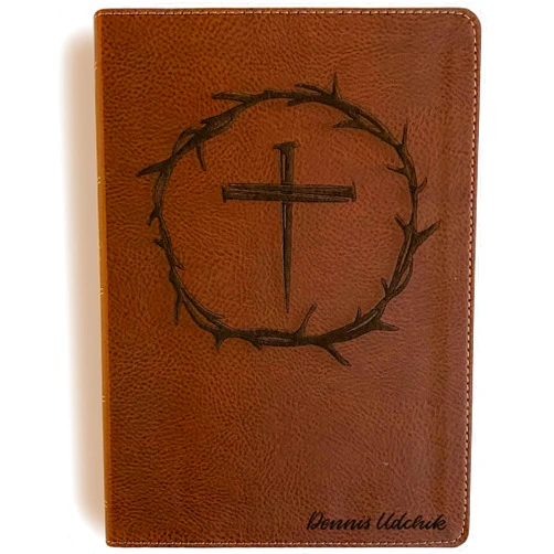 JOY CREATIVE Hand Lettered & Laser Engraved NKJV Wide Margin Bible, Personalized with Your Custom Name