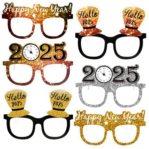 M1NTP1US + 18PCS Happy New Year Eyeglasses Decorations 2024 – New Years Eve Glasses Party Supplies Ornaments