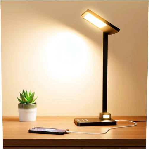 CHARYJOD Dimmable LED Desk Lamp with USB Charging Port, Adjustable Eye-Caring Table Lamp with Night Light, 25 Lighting Modes Touch Desk Light Table Light for Dorm Reading Home Office Kids Studying Craft