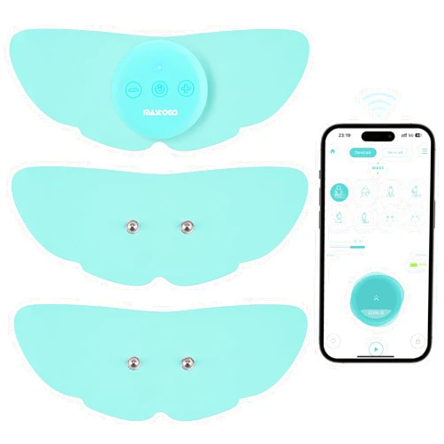 MASTOGO Wireless Tens Unit Muscle Stimulator for Pain Relief, 26 Mode 25 Intensity APP Controlled Bluetooth Wireless TENS & EMS Muscle Stimulator - Used to Relieve Pain in All Parts of The Body (Blue)