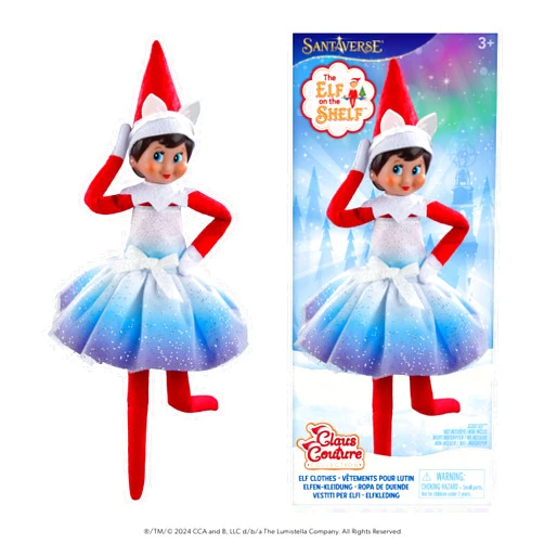 The Elf on the Shelf Claus Couture Extraordinary Noorah Party Dress for Your Scout Elf - Includes Northern Lights Inspired Dress and Fox-Ear Crown