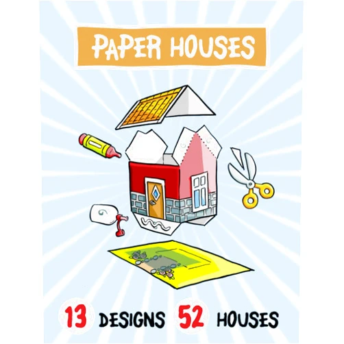 Happy Jonas Paper House Models Coloring Book: Color, Cut, Fold, Glue and Build your own Houses.