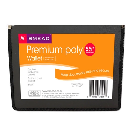 Smead, 71500, Poly Premium Wallets, 5.25