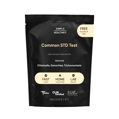 Simple HealthKit At-Home STD Test for Chlamydia, Gonorrhea, and Trichomoniasis - Tests for 3 Most Common STDs - STD Testing Kit - Free Follow Up Care & Fast Lab Results