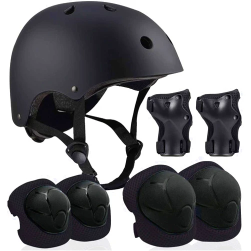 ZLEIOUY Kids Bike Helmet Set Skateboard Knee Pads - Kids Helmet Elbow Pads Wrist Guards Adjustable for 5~15yrs Girl Boy Kids Protective Gear Set for Sport Cycling Bike Roller Skating Scooter
