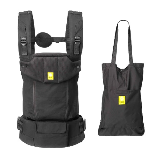 LILLEbaby LÍLLÉbaby Serenity 6-in-1 Ergonomic Baby Carrier, Newborn to Toddler, Lumbar Support with Convertible Tote, Black