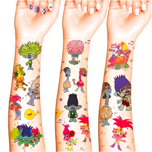 QiKoPIlaw 50 PCS Cartoon Temporary Tattoos, Cartoon Temporary Tattoo Party Favors, Waterproof Tattoos Stickers, Hand Tattoo Stickers, Supplies Decoration Sticker.