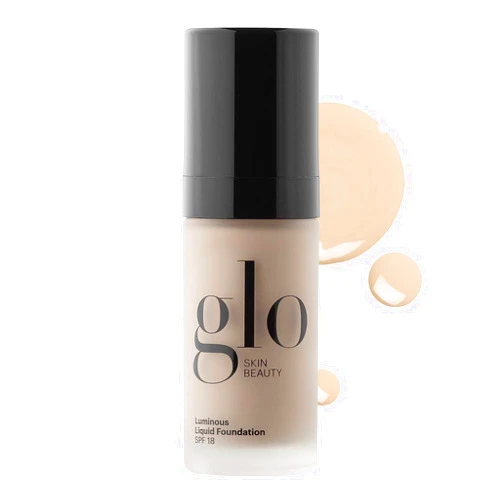 Glo Skin Beauty Luminous Liquid Mineral Foundation Makeup with SPF 18 (Linen) - Improves Uneven Skin Tone, Smooths & Corrects Imperfections, Sheer to Medium Coverage, Dewy Finish