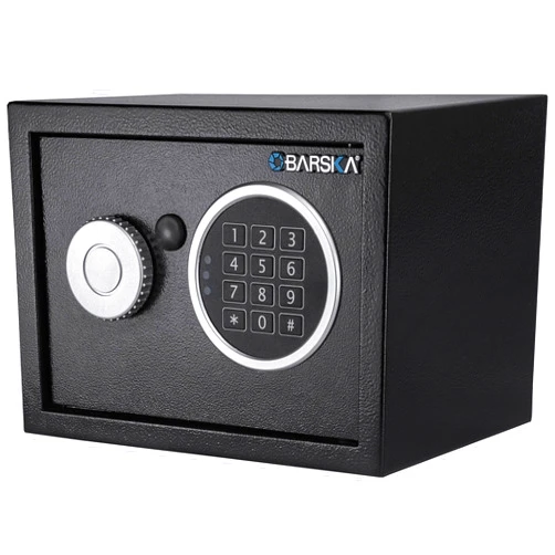 Barska Digital Keypad Home & Office Steel Security Safe Lock Box with Deadbolts - 0.22 Cu Ft Compact