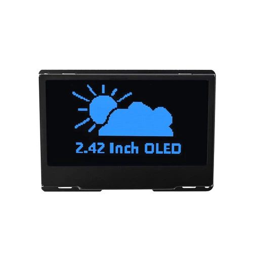 Xicoolee 2.42inch OLED Display Module - 128x64 Resolution, SPI/I2C Communication, Compatible with Raspberry Pi, Arduino, SSD1309 Driver Chip with Metal Case (Blue)