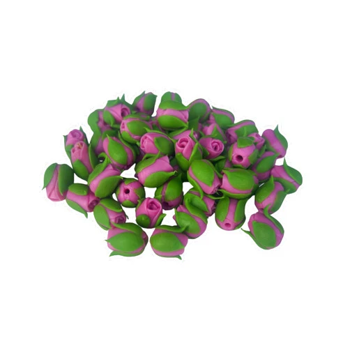 Generic 50 PCS Small Rose Clay Beads for Jewelry Making, DIY, Craft Supplies (Pink)